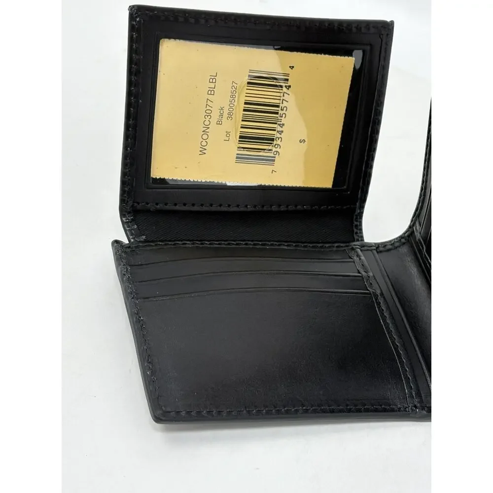 Dooney & Bourke Mens Black Passcase Wallet Concord Billfold Train Pass NWT